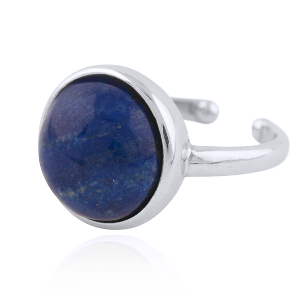 Lapis Love, Ring med blå sten, Justerbar, Sølv